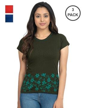 pack of 3 floral print t-shirts