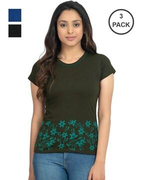 pack of 3 floral print t-shirts