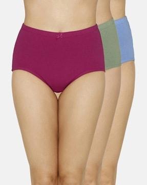 pack of 3 full coverage high-rise inner elastic full brief panties - ppk53005