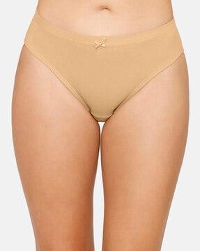 pack of 3 full coverage mid-rise inner elastic bikini panties - ppk33005