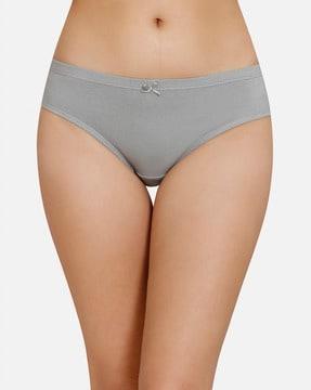 pack of 3 full coverage mid-rise inner elastic bikini panties - ppk33005