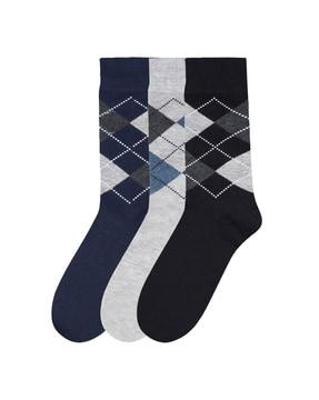 pack of 3 geometric print everyday socks