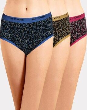 pack of 3 geometric print hipster panties