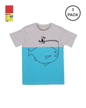 pack of 3 graphic print t-shirt