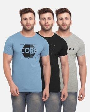 pack of 3 graphic print t-shirt