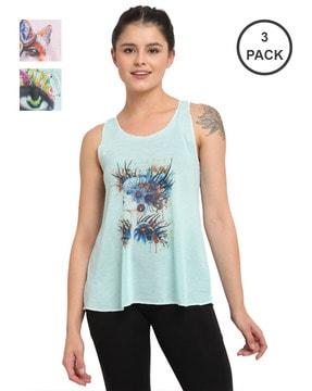 pack of 3 graphic print tank tops