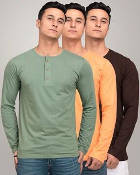 pack of 3 henley t-shirts