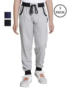 pack of 3 high-rise joggers with elasticated drawstring waist