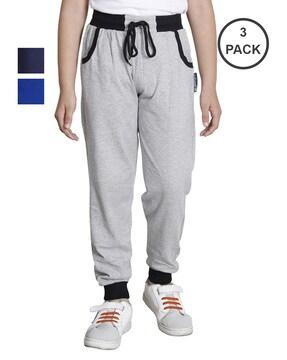 pack of 3 high-rise joggers with elasticated drawstring waist
