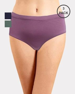 pack of 3 hipster panties with elasticated waist