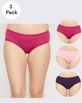 pack of 3 hipster panties with elasticated waistband