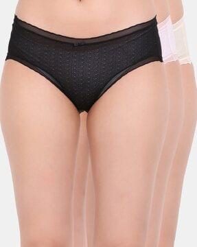 pack of 3 hipster panties with lace trim