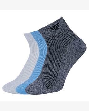 pack of 3 knitted ankle-length socks