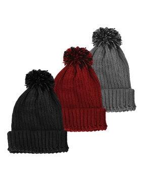 pack of 3 knitted beanies