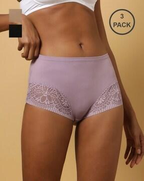 pack of 3 lace hipster briefs