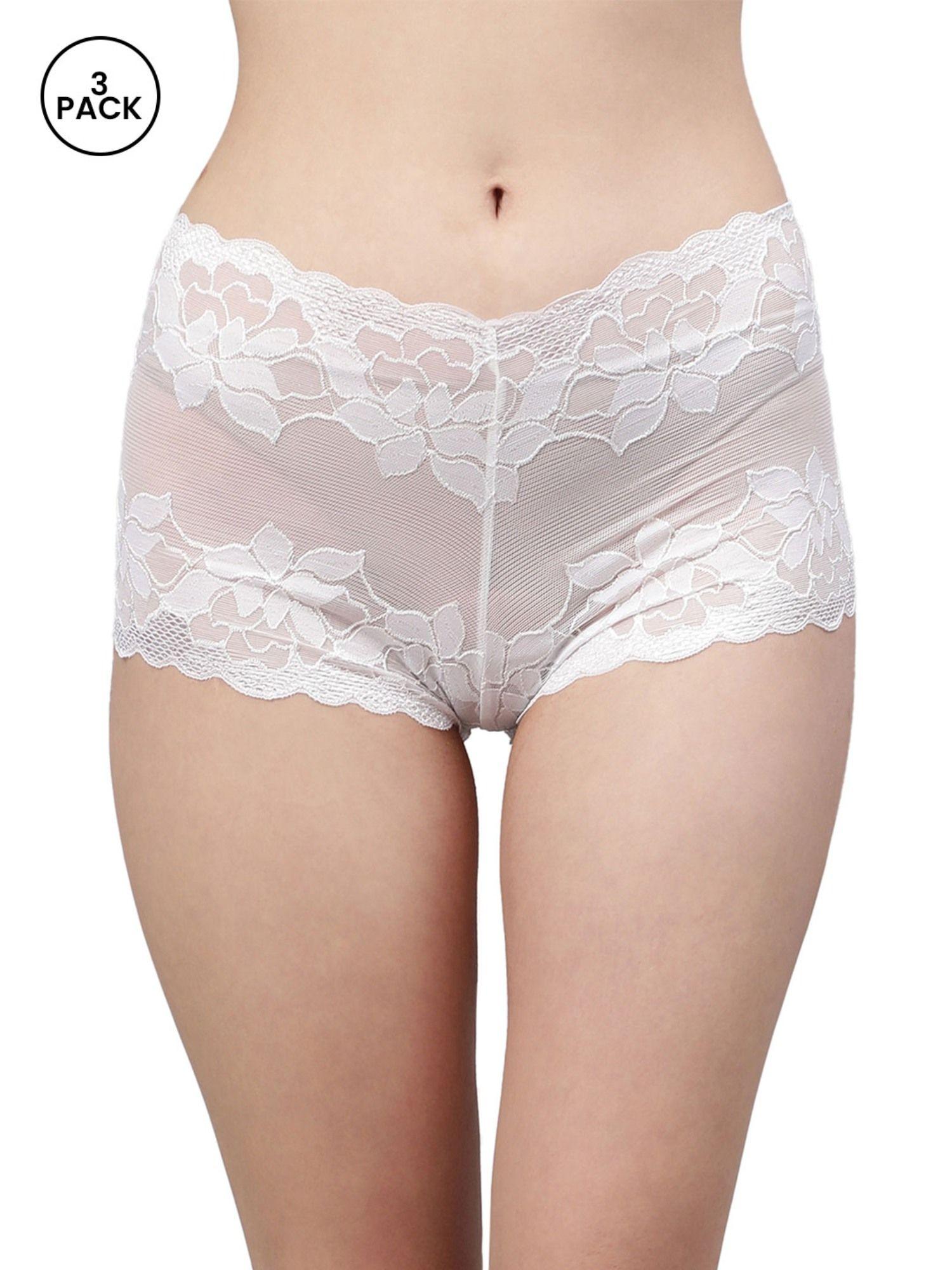 pack of 3 lacy white panty