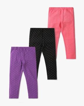 pack of 3 leggings with elasticated waist