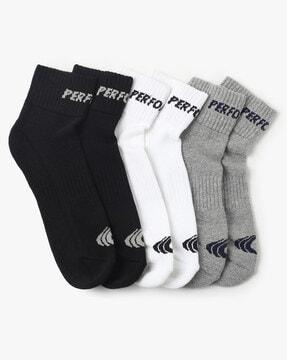 pack of 3 logo ankle-length socks