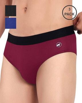 pack of 3 logo print briefs with elasticated waist