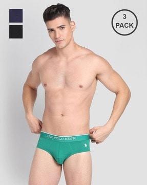 pack of 3 logo print briefs