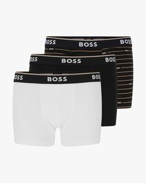 pack of 3 logo waistbands stretch-cotton trunks