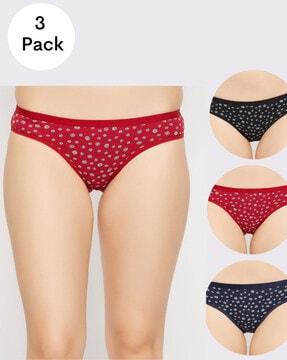 pack of 3 low-rise printed hipster panties