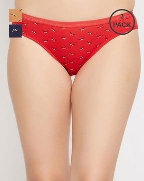 pack of 3 low-rise printed hipster panties