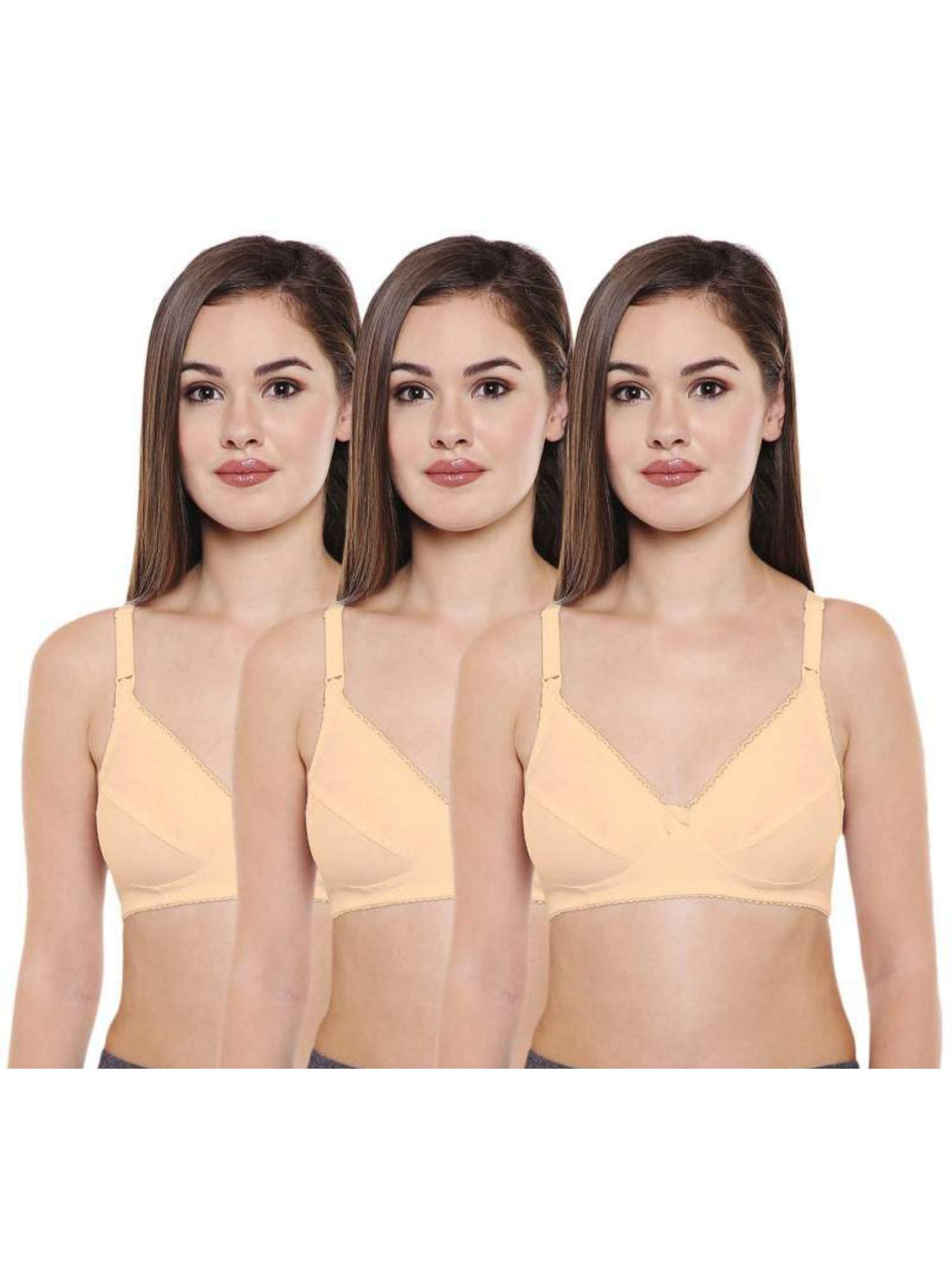 pack of 3 maternity/feeding bra in skin colour