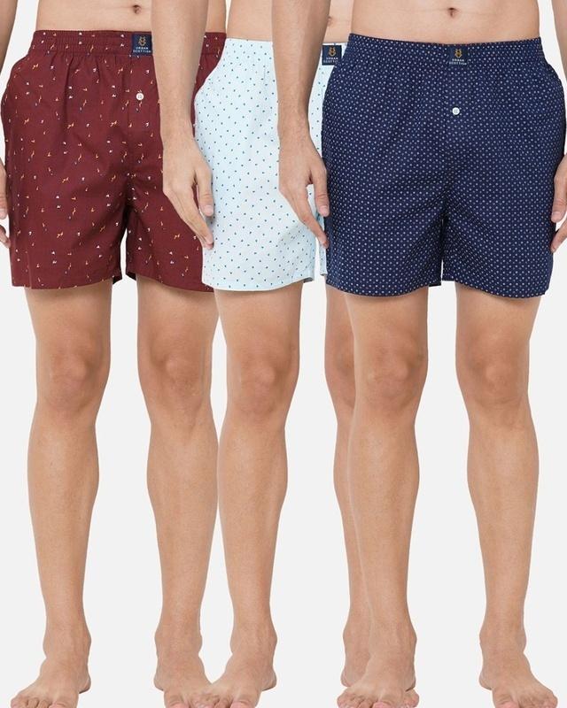 pack of 3 men's multicolor all over printed boxers