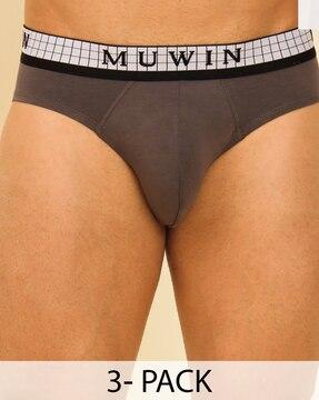 pack of 3 men briefs with logo waistband