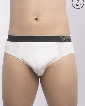 pack of 3 men briefs with logo waistband