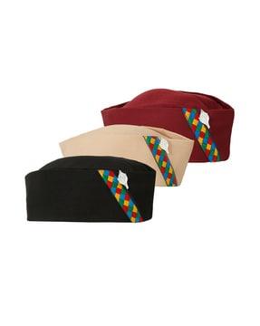 pack of 3 men embroidered foldable uttarakhand caps
