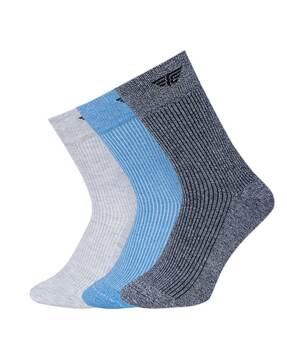 pack of 3 men logo print mid-calf length socks