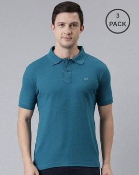 pack of 3 men polo t-shirts with short sleeves