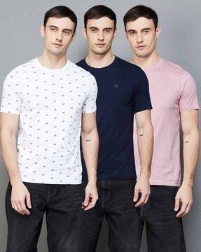 pack of 3 men regular fit crew-neck t-shirts