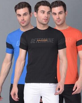 pack of 3 men regular fit crew-neck t-shirts