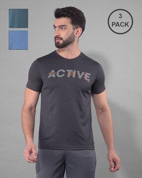 pack of 3 men regular fit round-neck t-shirts