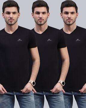 pack of 3 men regular fit v-neck t-shirts