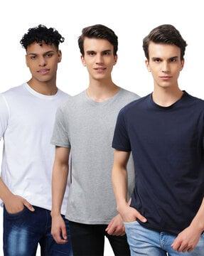 pack of 3 men round-neck regular fit t-shirts