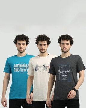 pack of 3 men slim fit round-neck t-shirts