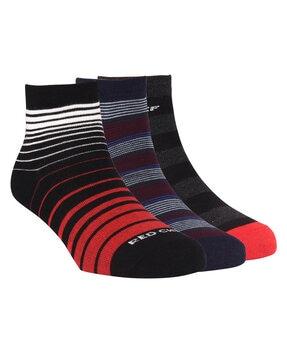 pack of 3 men striped ankle-length socks