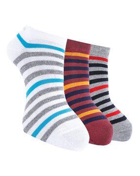 pack of 3 men striped ankle-length socks