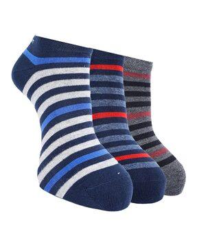 pack of 3 men striped ankle-length socks