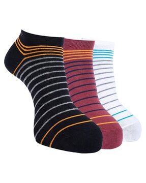 pack of 3 men striped ankle-length socks