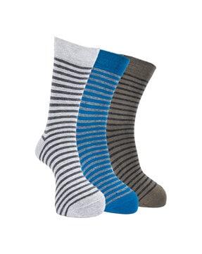 pack of 3 men striped mid-calf length socks