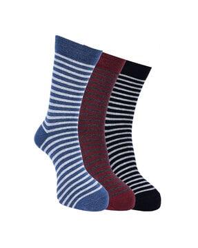 pack of 3 men striped mid-calf length socks