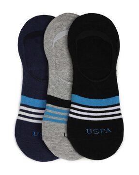 pack of 3 men striped silicone grip no-show everyday socks