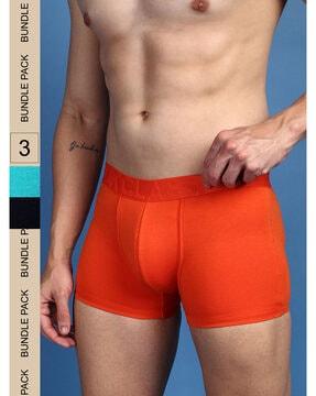 pack of 3 men trunks with logo waistband