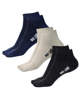 pack of 3 men typographic print ankle-length socks