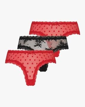 pack of 3 mesh brazilian lace panties